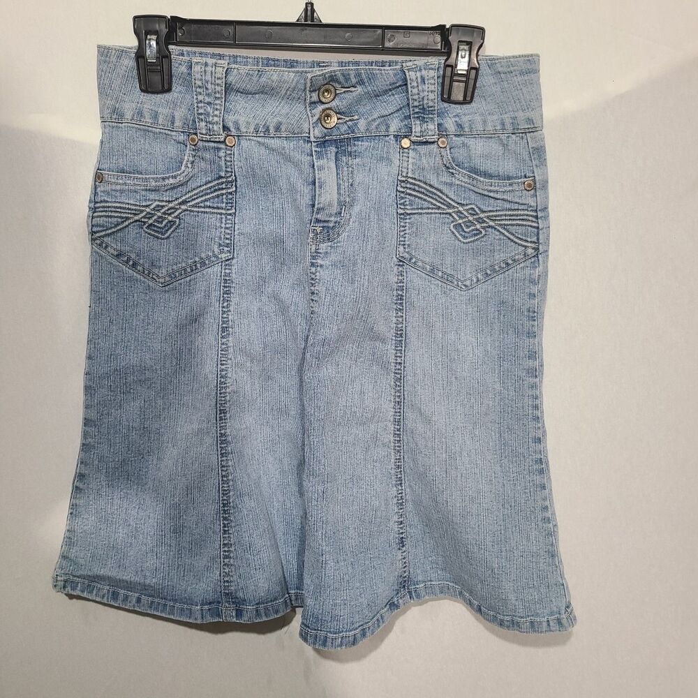 Vintage Y2K rewind womens girly cute blue denim size 5 skirt